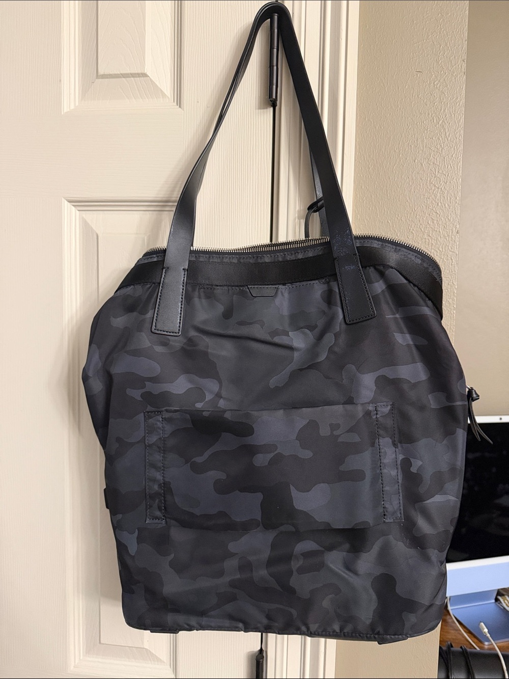 Tumi Black and Dark Gray Camo Duffel Tote